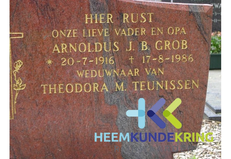 Grafstenen kerkhof Herwen Coll. HKR (94) A.J.B.Grob